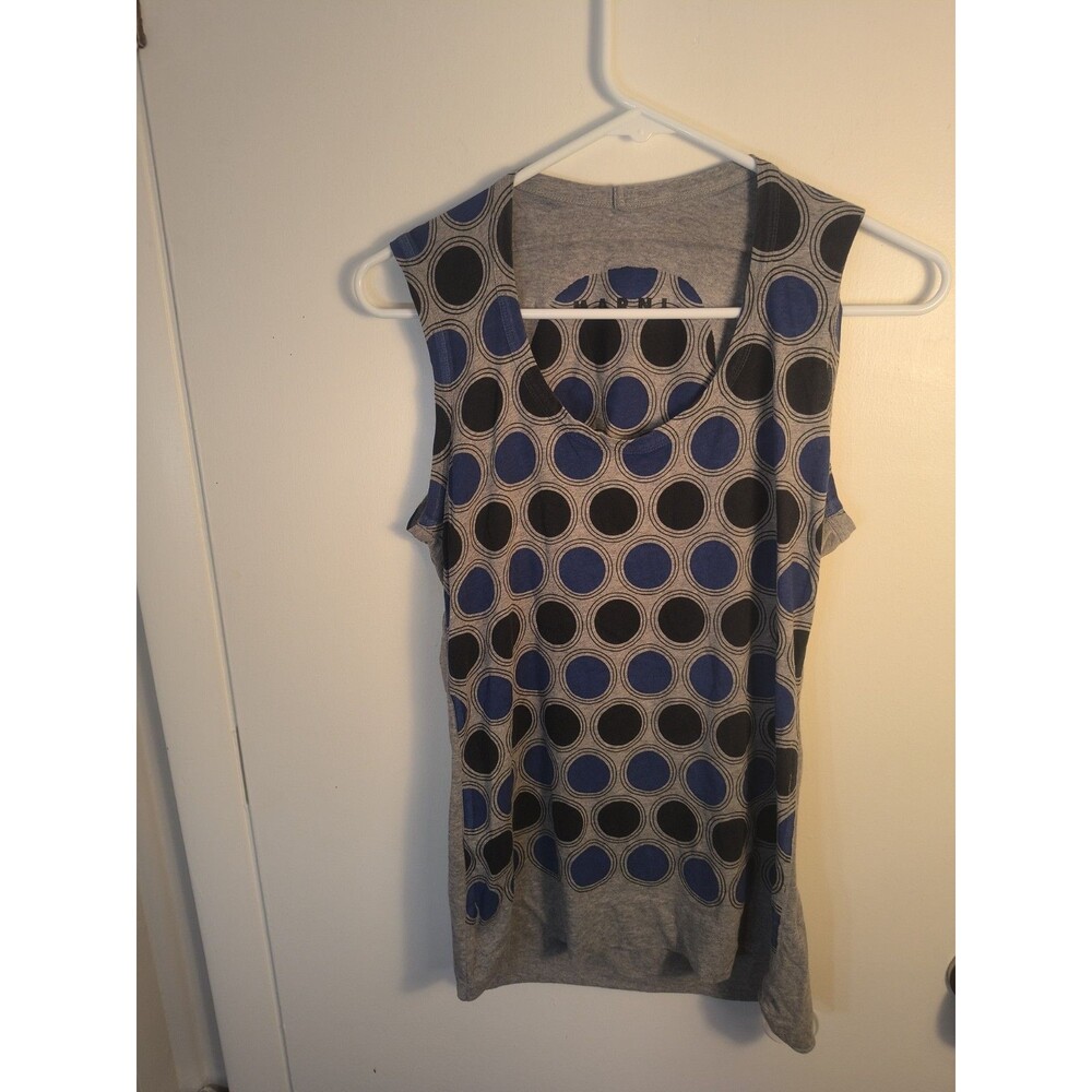 Marni Italy Graphic Circle Polka Dot Tank Top IT 40 US 4 Small Gray Blue Mod Art